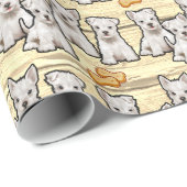 Papier d'emballage cadeau Westie babps boards (Coin rond)