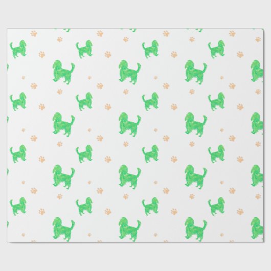 Papier d'emballage Cavalier – Cadeau minimal vert (Plat)