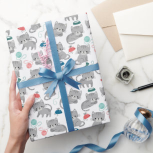 Papier d'emballage Chat, Emballage Cadeau Kitty, F