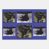 Papier d'emballage Chat Noir plat set de 3 feuille (Devant 3)