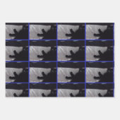 Papier d'emballage Chat Noir plat set de 3 feuille (Devant 2)