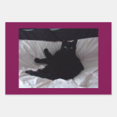 Papier d'emballage Chat Noir plat set de 3 feuille (Devant)