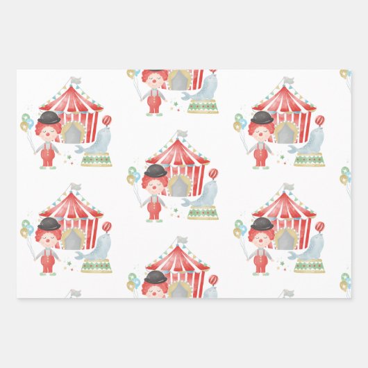 Papier d'emballage cirque, emballage cadeau d'anni (Devant 3)