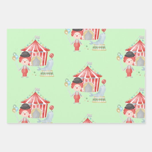 Papier d'emballage cirque, emballage cadeau d'anni (Devant 2)