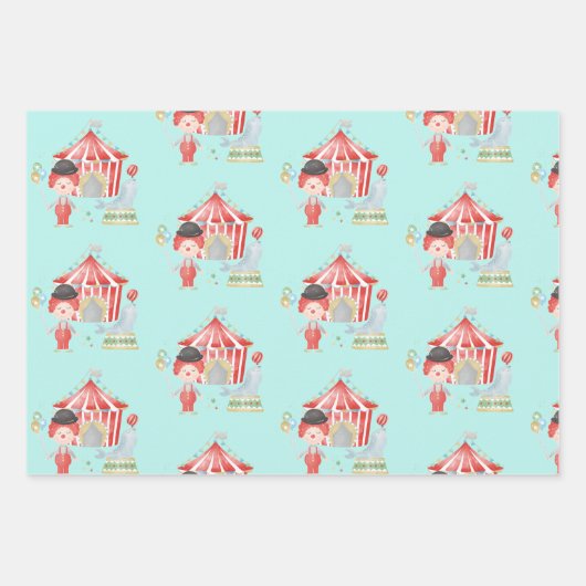 Papier d'emballage cirque, emballage cadeau d'anni (Devant)