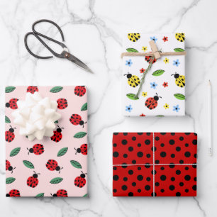 Papier d'emballage coccinelle, emballage cadeau in