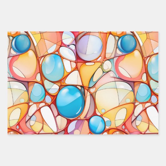 Papier d'emballage coloré motif abstrait (Devant)