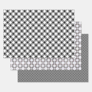 Papier d'emballage craft noir et gris