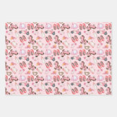 Papier d'emballage d'aquarelle pour bébé fille (Devant 3)