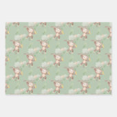 Papier d'emballage de Baby shower de singe (Devant)