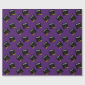Papier d'emballage de cadeau de graduation violet (Plat)