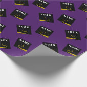 Papier d'emballage de cadeau de graduation violet (Coin)