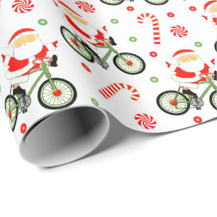 Papier d'emballage de cadeau de Noël pour cycliste