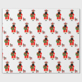 Papier d'emballage de cadeau de Santa mexicain (Plat)