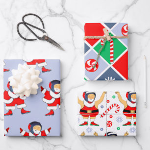 Papier d'emballage de cadeau de vacances de lutteu