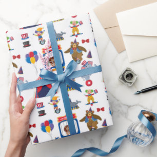 Papier d'emballage de cirque, emballage cadeau de 