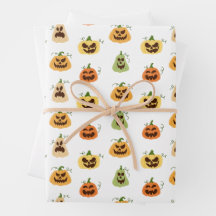 Papier d'emballage de citrouilles d'Halloween 
