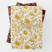 Papier d'emballage de fleurs d'or (En situation)