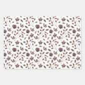 Papier d'emballage de mariage floral aquarelle en  (Devant 3)