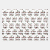 Papier d'emballage de mariage floral aquarelle en  (Devant 2)