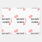 Papier d'emballage de meilleure Fête des pères à c (Devant 3)