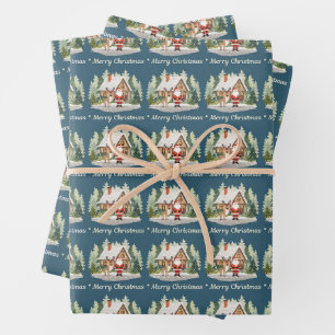Papier d'emballage de Noël - Amusant Père Noël Ren