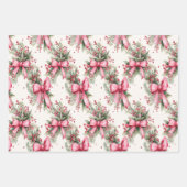 Papier d'emballage de Noël avec arcs roses (Devant 3)