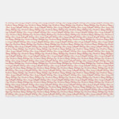 Papier d'emballage de Noël avec texte de script de (Devant 2)