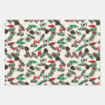 Papier d'emballage de Noël dans la crème