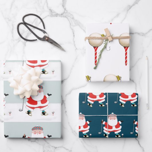 Papier d'emballage de Noël de golf (Recto)
