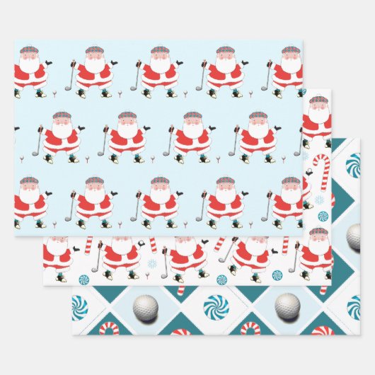 Papier d'emballage de Noël de golf (Lot)
