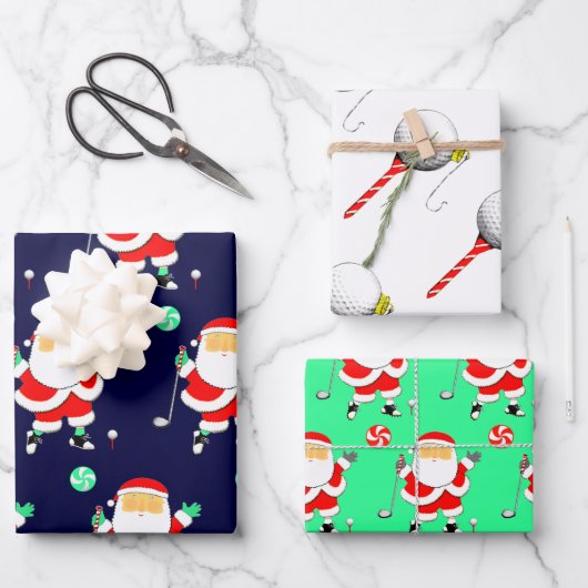 Papier d'emballage de Noël de golf (Recto)