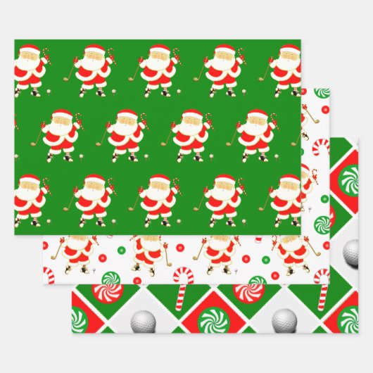 Papier d'emballage de Noël de golf (Lot)