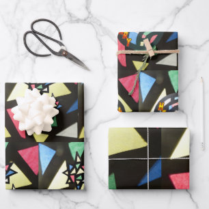 Papier d'emballage de Noël motif vitrail
