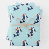 Papier d'emballage de Noël Orca (En situation)