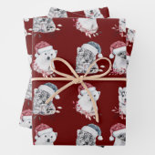 papier d'emballage de noël pour amoureux des anima (En situation)