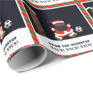 Papier d'emballage de Noël pour cadeau de football