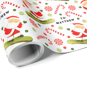 Papier d'emballage de Noël pour cadeau de snowboar