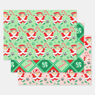 Papier d'emballage de Noël pour le football