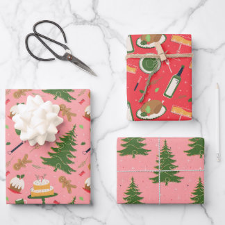 papier d'emballage de Noël rétro