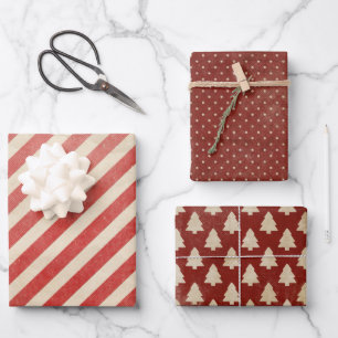 Papier d'emballage de Noël rétro vintage