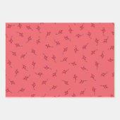 Papier d'emballage de Noël rose aux baies rouges (Devant)