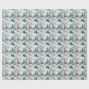 Papier d'emballage de Noël Samoyède, Cadeau de chi