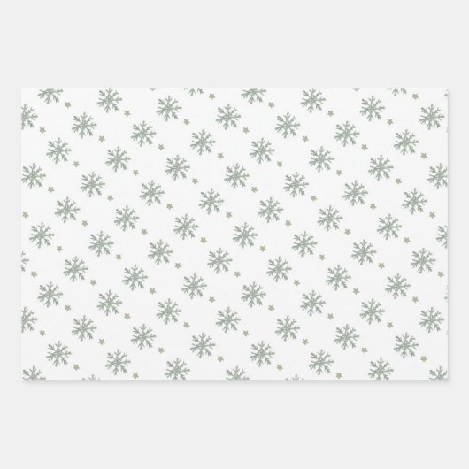 Papier d'emballage de Noël vert Sage - ensemble de (Devant 2)