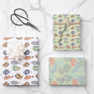 Papier d'emballage de poisson, papier cadeau nauti