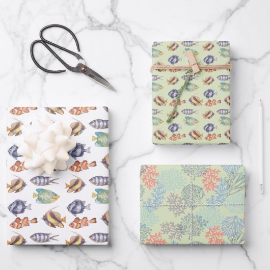 Papier d'emballage de poisson, papier cadeau nauti (Recto)