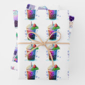 Papier d'emballage de thé à bulle de Noël (En situation)