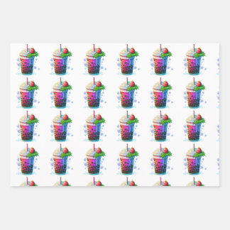 Papier d'emballage de thé à bulle de Noël