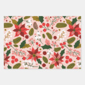 Papier d'emballage de vacances d'hiver Poinsettia (Devant 3)