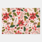 Papier d'emballage de vacances d'hiver Poinsettia (Devant)